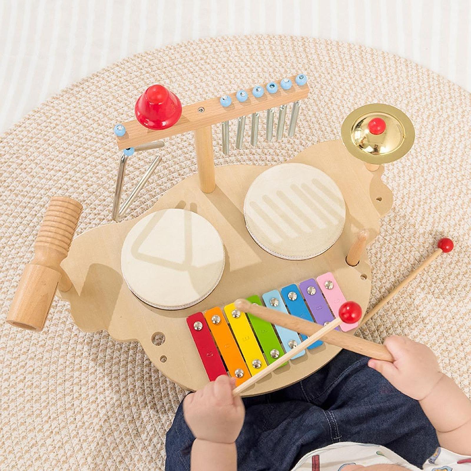 Kids Toys Xylophone - 어린이 목제 악기 드럼 세트, 어린이
