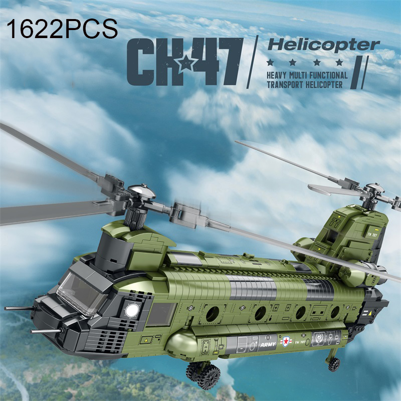 Kids Toys Helicopter - CH-47 치누크 수송 비행기 빌딩 블록,