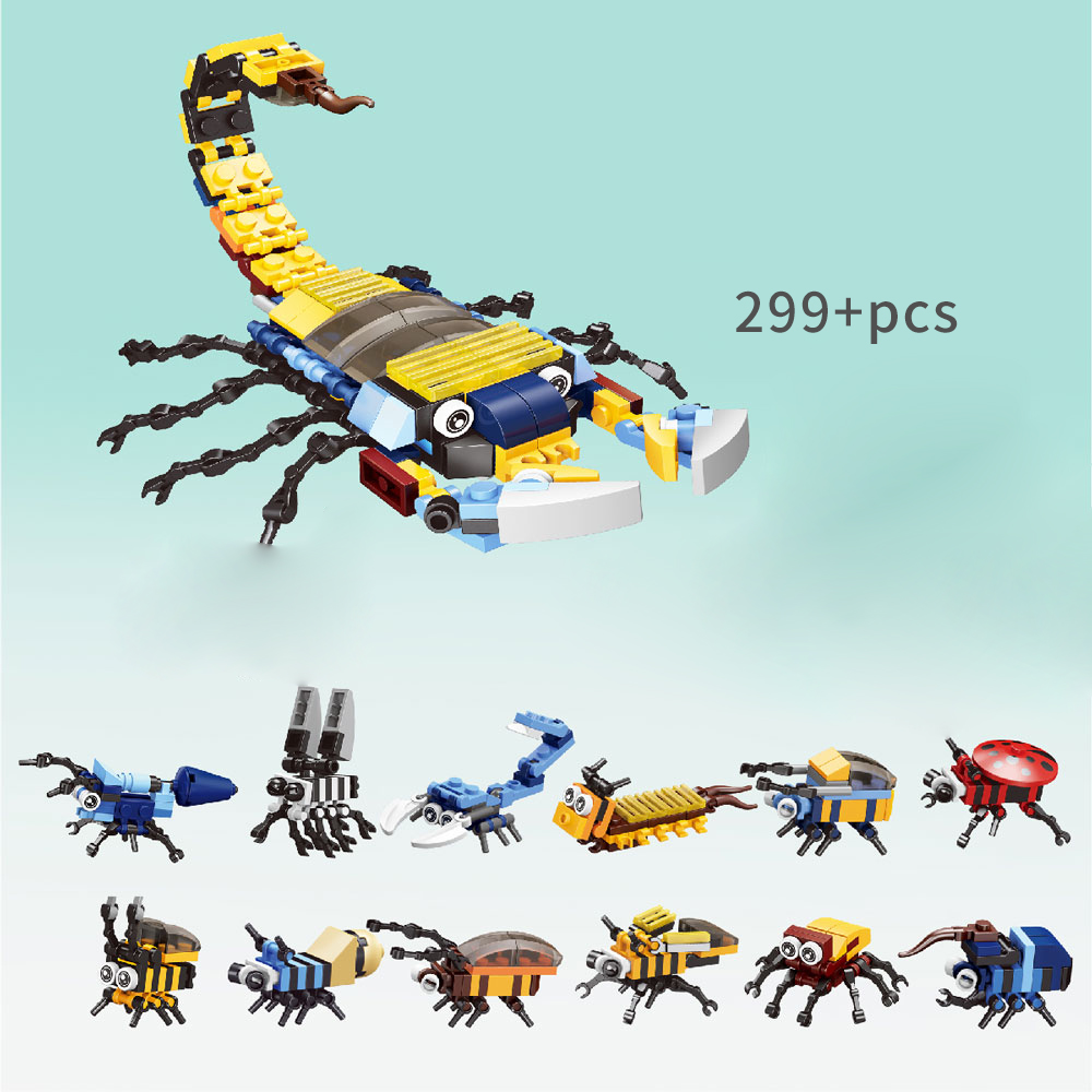 Kids Toys Elephant - 12-in-1 동물 빌딩 블록 벽돌 세트
