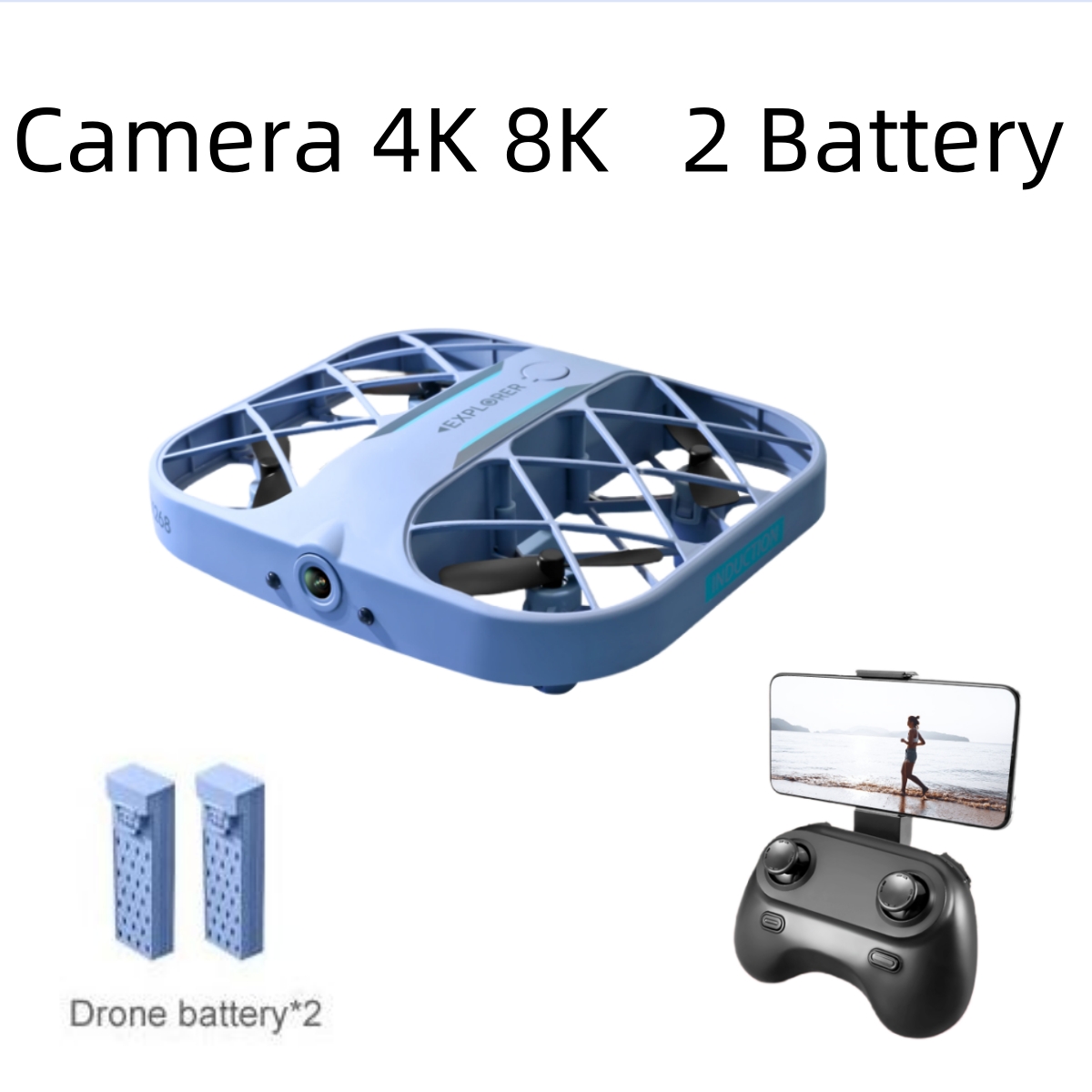 Kids Toys Helicopter - JJRC H107 FPV RC 드론(배터리 2개