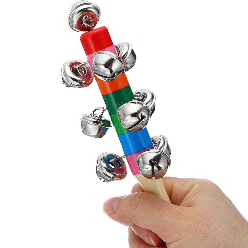 5PCS 나무 징글 핸드 벨 레인보우 스틱 셰이커 래틀 - Kids Toys Xylophone 리뷰 및 가격