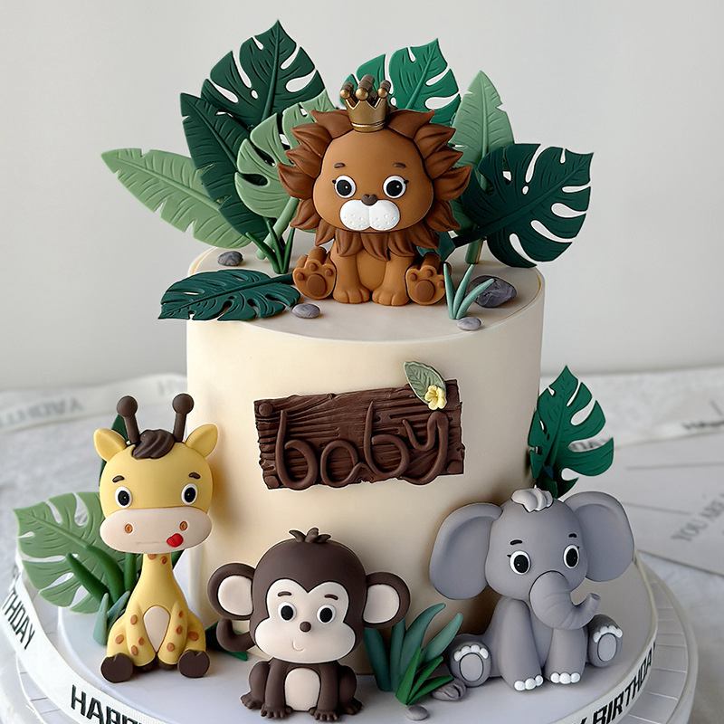 정글 사파리 동물 인형 케이크 장식 사자 코끼리 돈 기 - Kids Toys Elephant 리뷰 및 가격