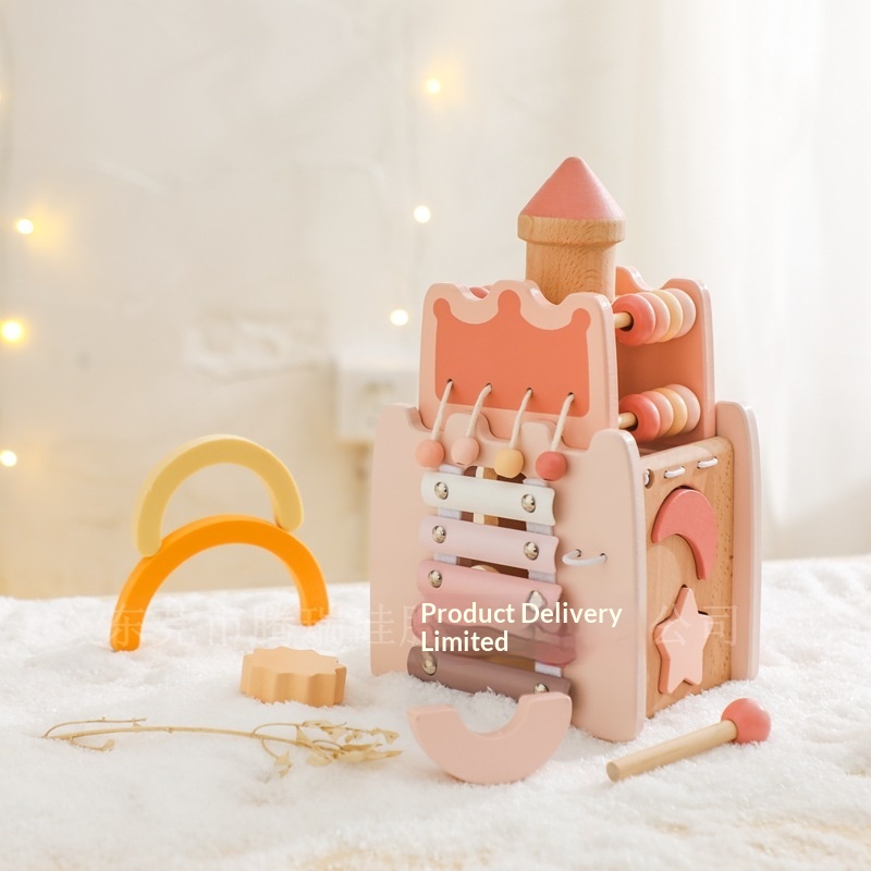 나무 성 모양 5 in 1 활동 큐브 교육용 유아 장난 - Kids Toys Xylophone 리뷰 및 가격