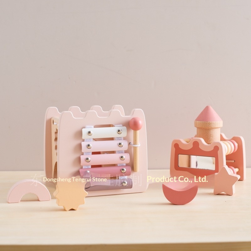 나무 성 모양 5 in 1 활동 큐브 교육용 유아 장난 - Kids Toys Xylophone 리뷰 및 가격