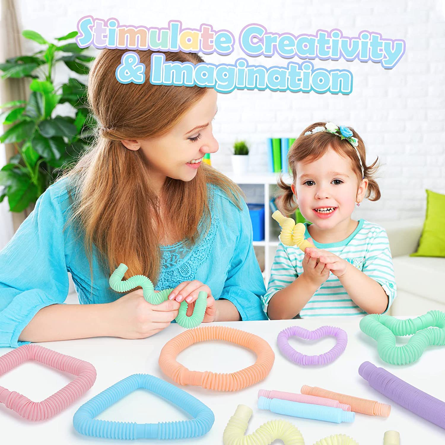 컬러 팝 튜브 신축성 텔레스코픽 골판지 파이프 피젯 장 - Kids Toys Play Youtube 리뷰 및 가격