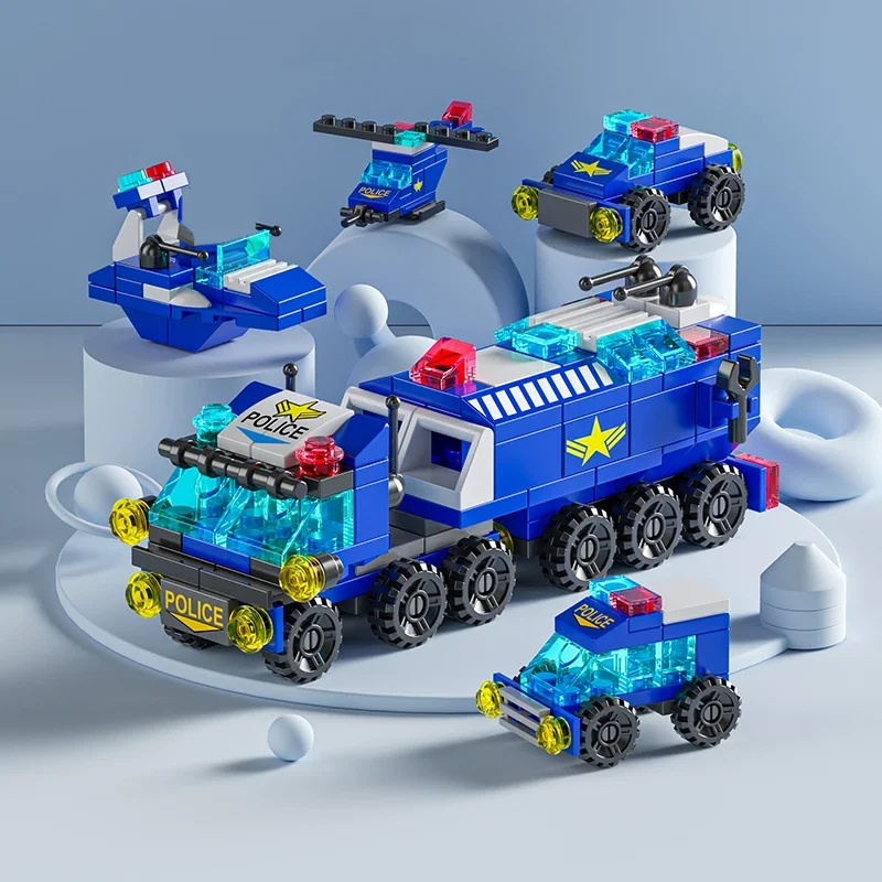 어린이용 도시 소방차 빌딩 블록, 경찰 트럭, 엔지니어 - Kids Toys Helicopter 리뷰 및 가격